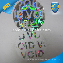 Custom novelty private label supply cheap sticker printing with custom hologram effect